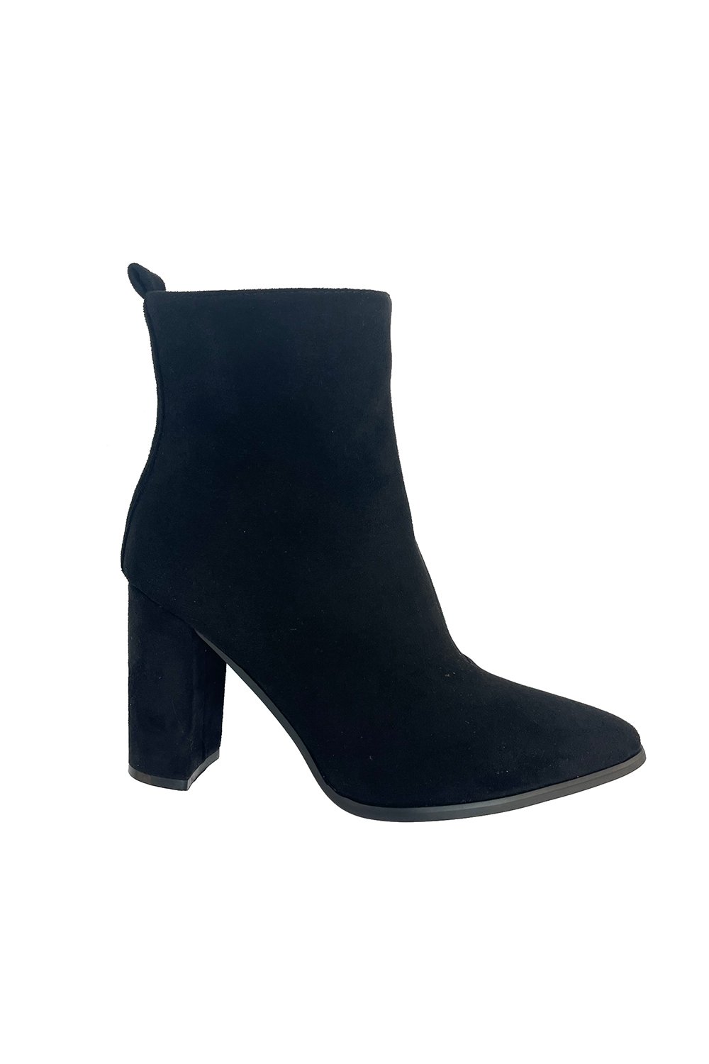 Block Heel Ankle Boots with Zip Detail