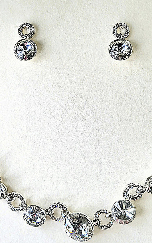 Diamante Necklace and Earrings Set