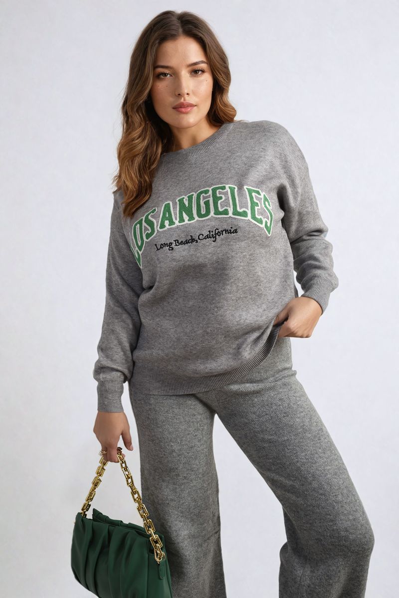 Los Angeles Graphic Long Sleeve Knitted Jumper