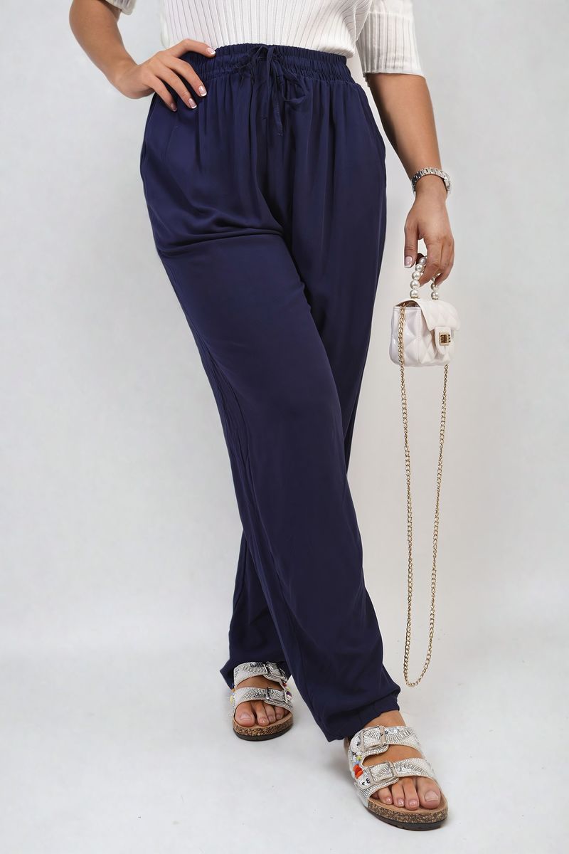 Drawstring High Waist Trouser with Side Pockets