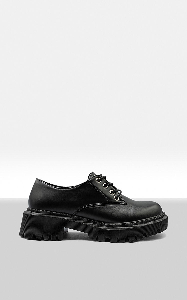 Chunky Faux Leather Derby Shoes